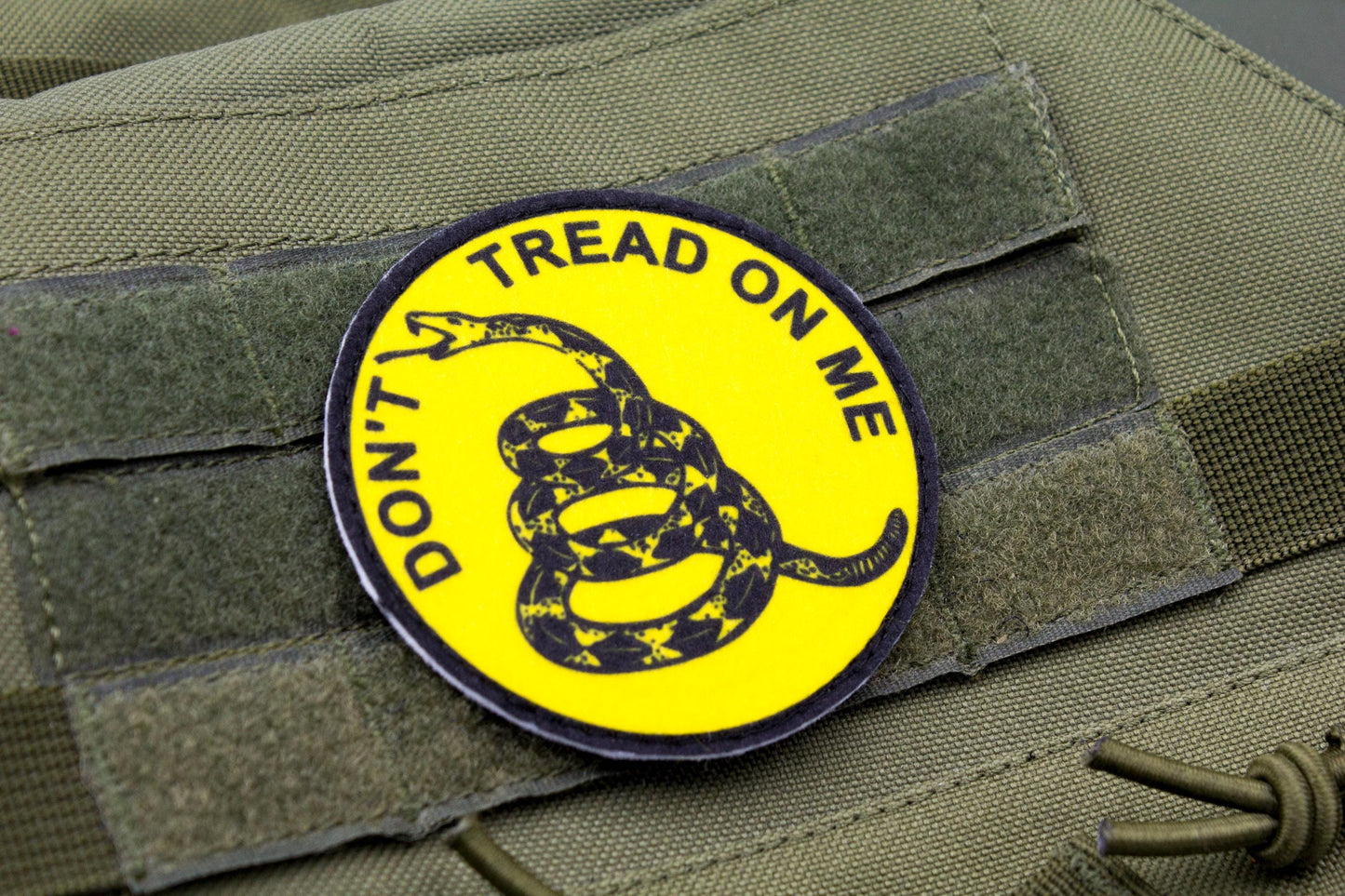 Dont Tread On Me Gadsden patriotic hook and loop patch YELLOW