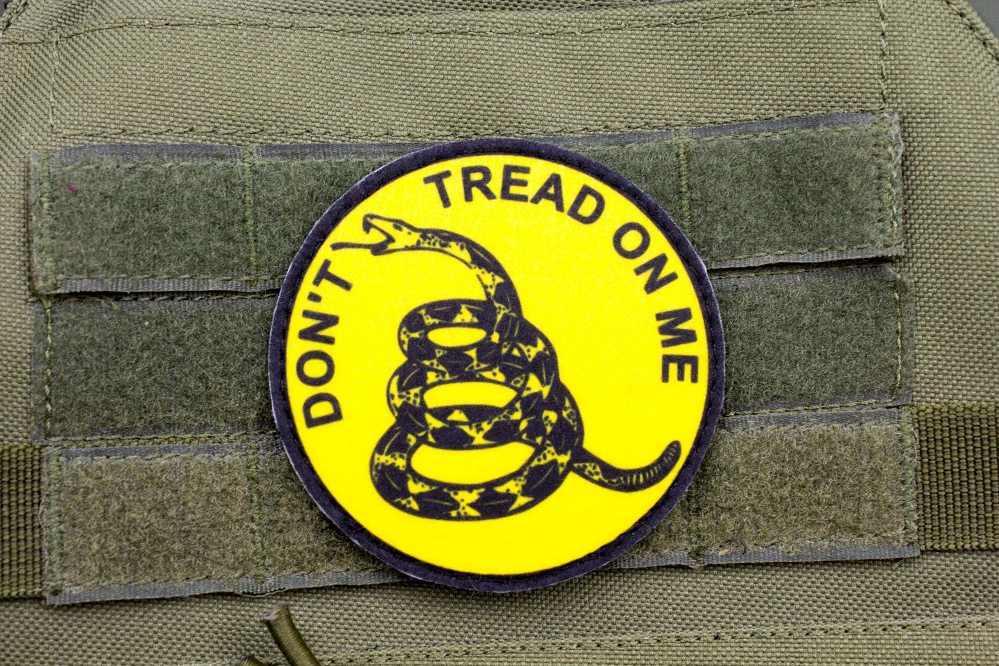 Dont Tread On Me Gadsden patriotic hook and loop patch YELLOW