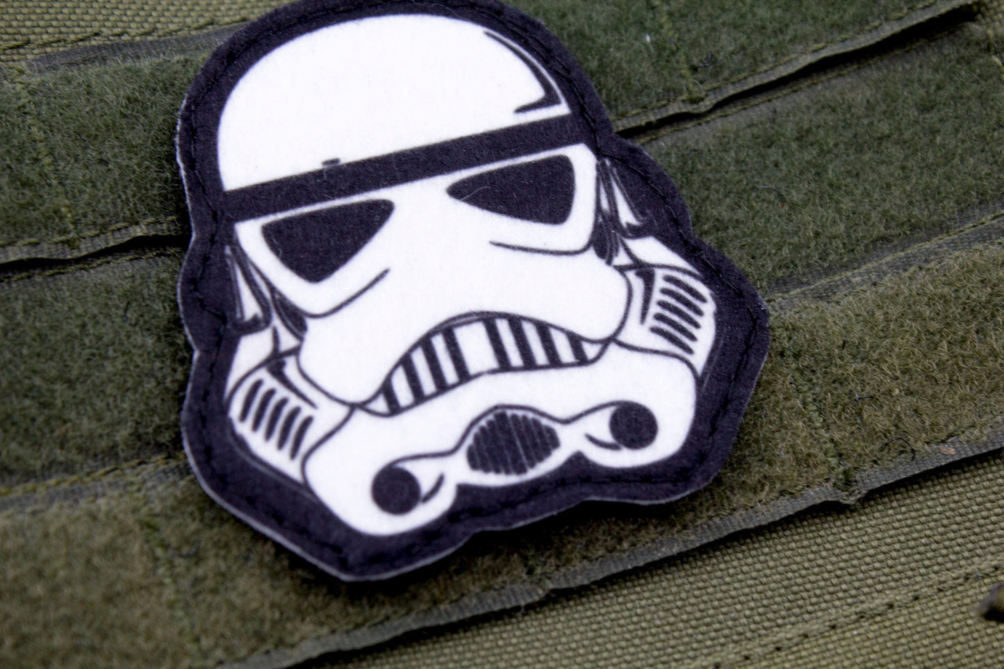 Star wars stormtrooper helmet hook and loop morale patch