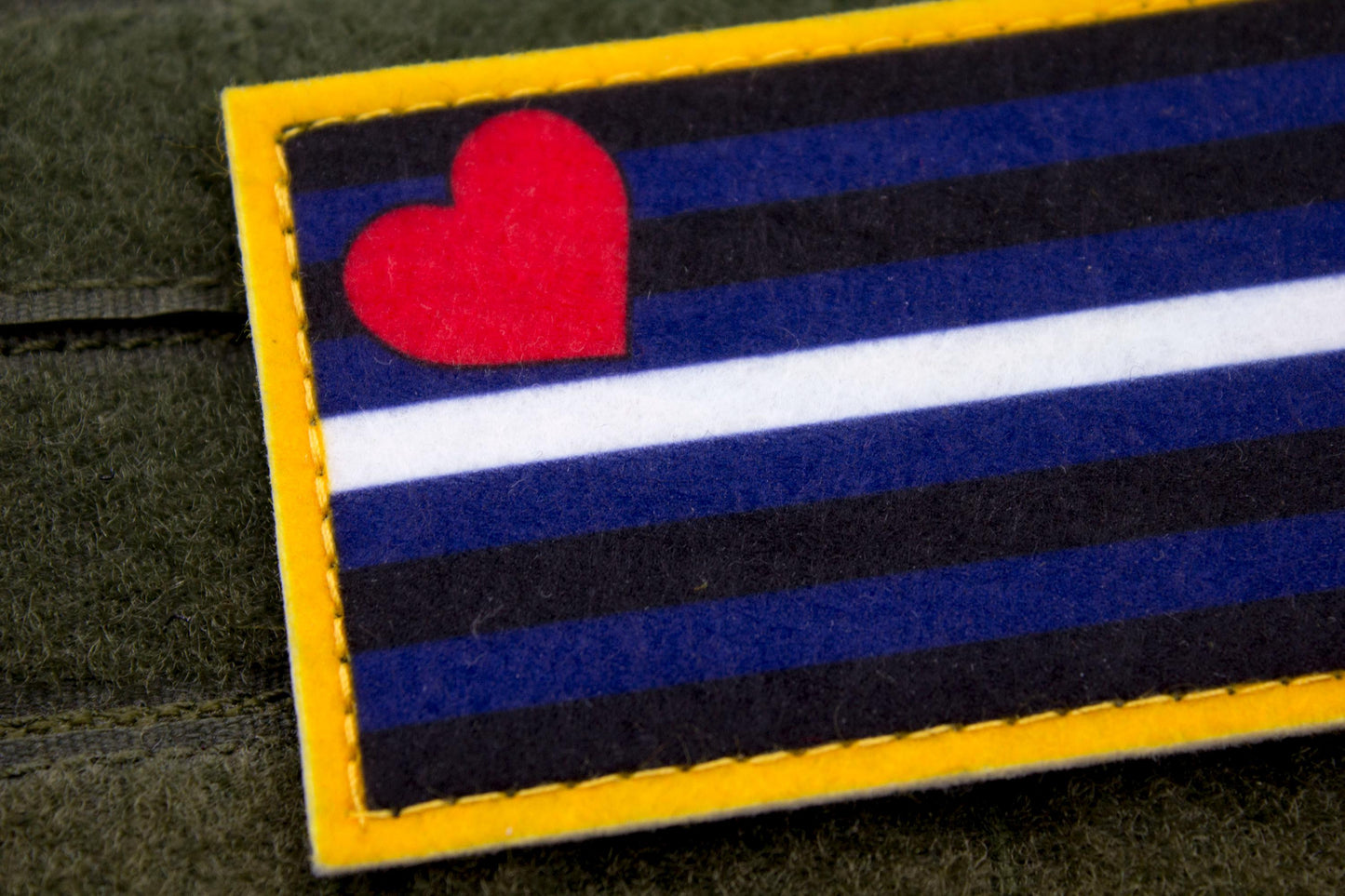 Leather pride flag hook and loop patch