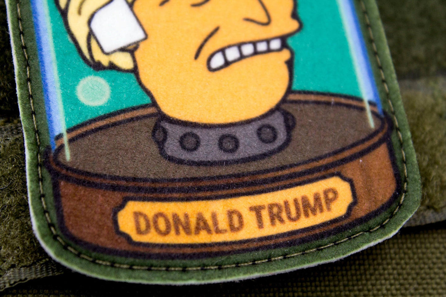 Donald Trump Futurama style funny hook and loop morale patch