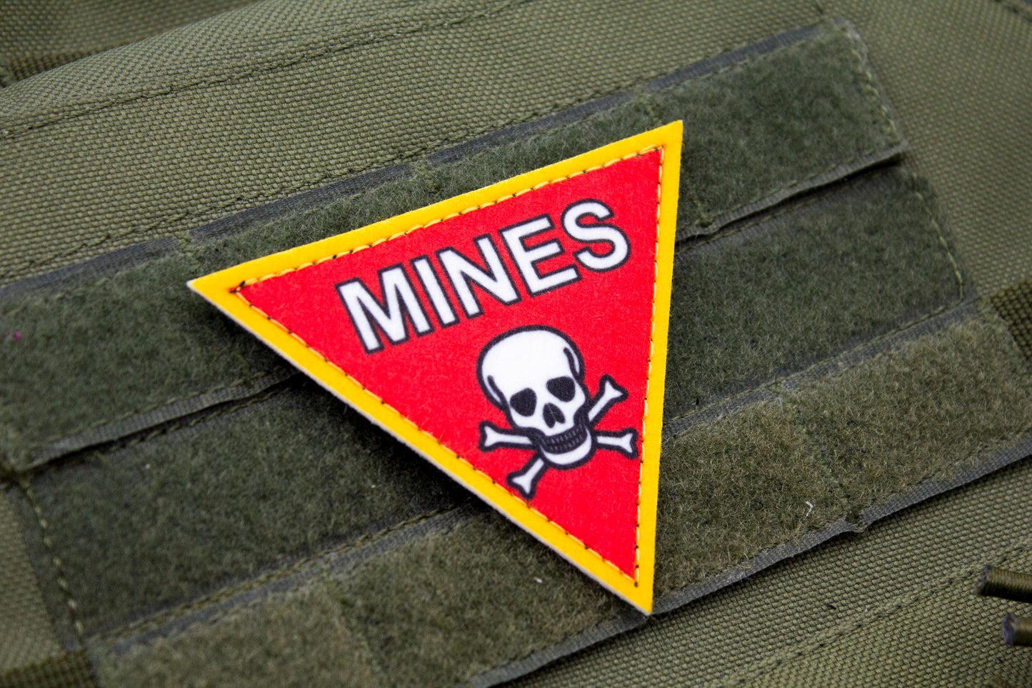 Military sapper mines hook and loop morale patch
