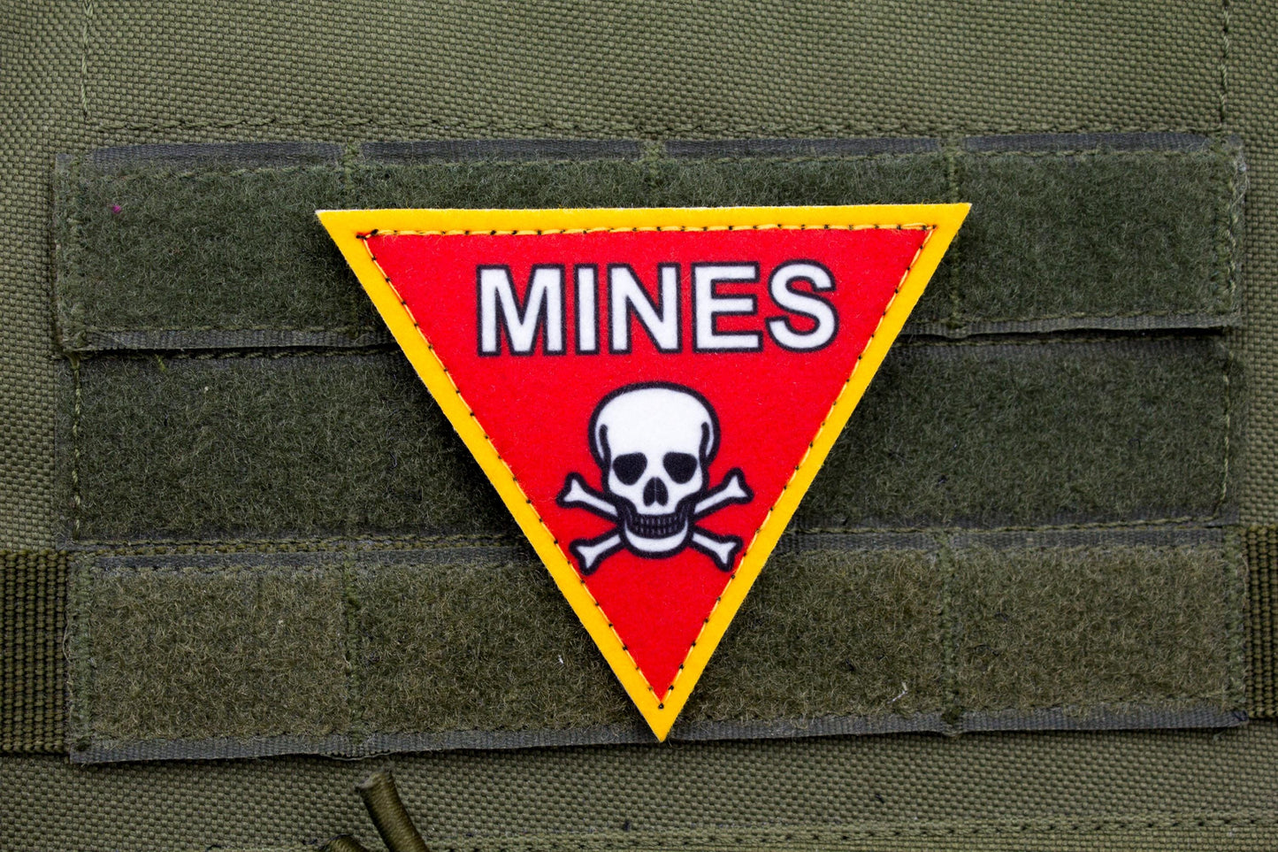 Military sapper mines hook and loop morale patch