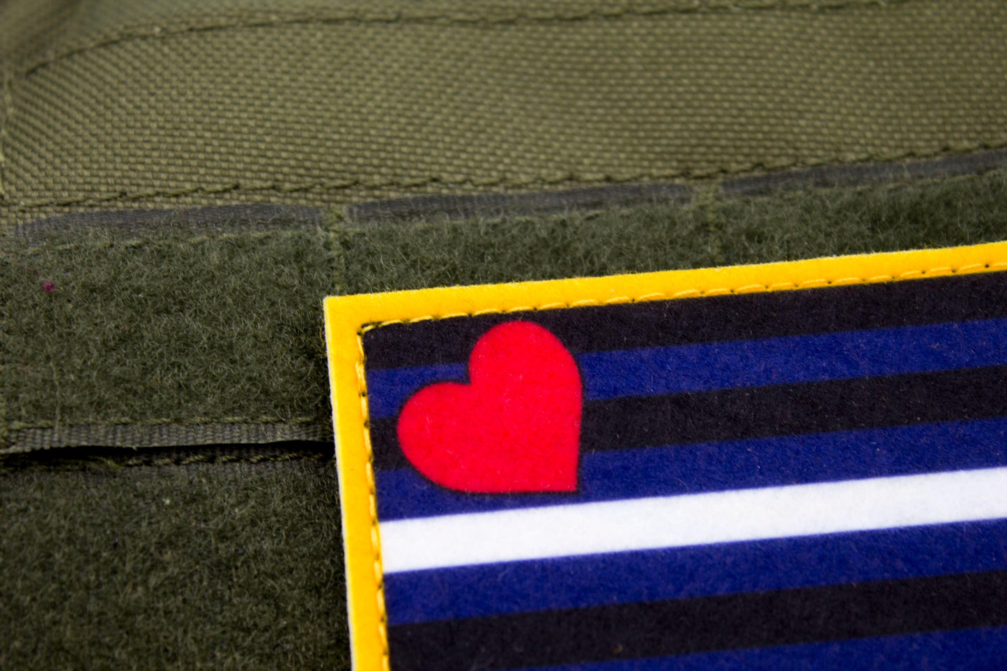 Leather pride flag hook and loop patch