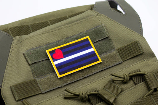 Leather pride flag hook and loop patch