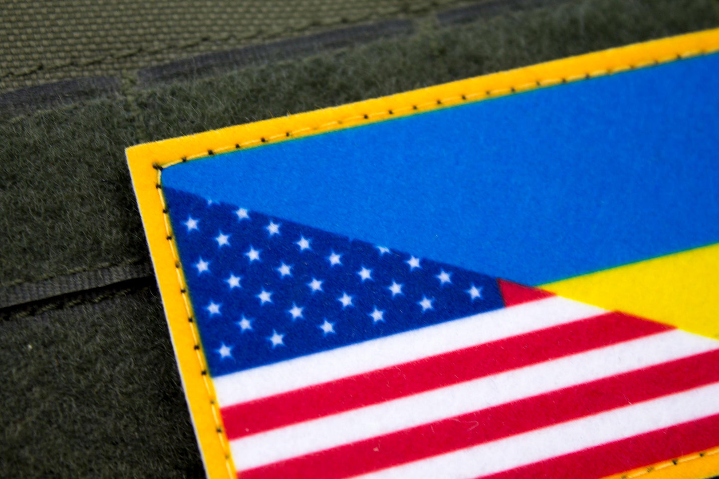 American Stand with Ukraine flag hook and loop patch