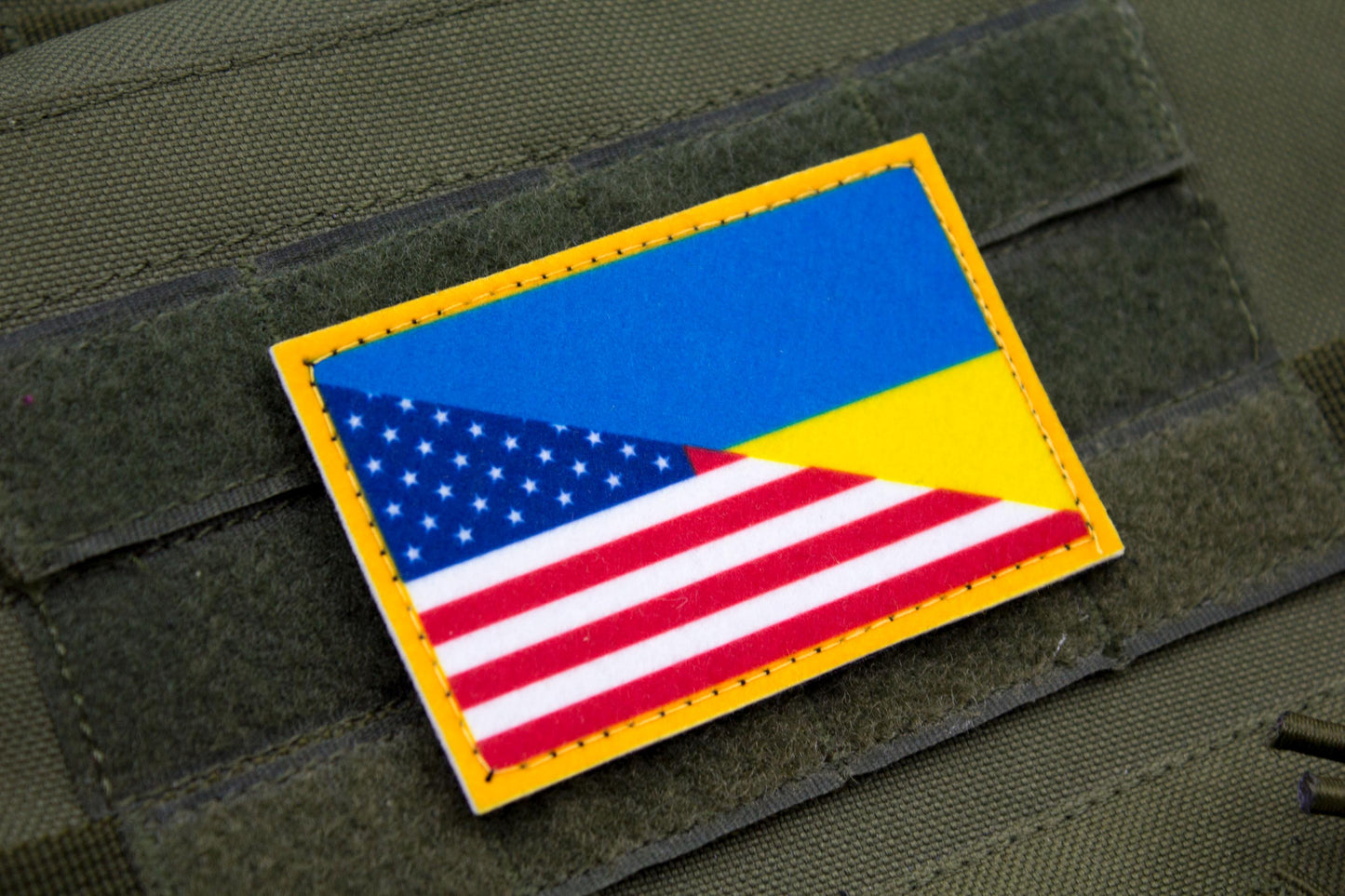 American Stand with Ukraine flag hook and loop patch