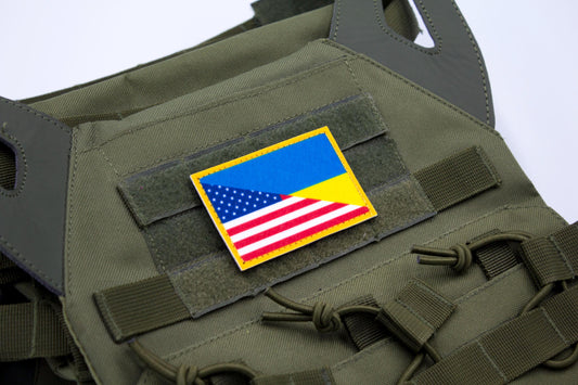 American Stand with Ukraine flag hook and loop patch