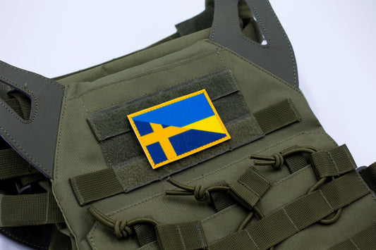 Sweden and Ukraine Flag hook and loop patch Sveriges flagga