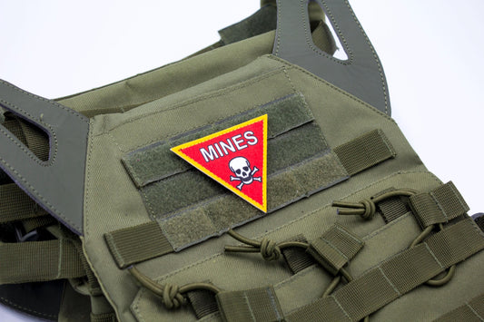 Military sapper mines hook and loop morale patch