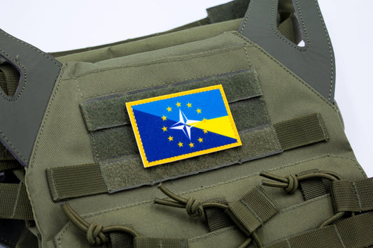 NATO and Ukraine flag hook and loop patch