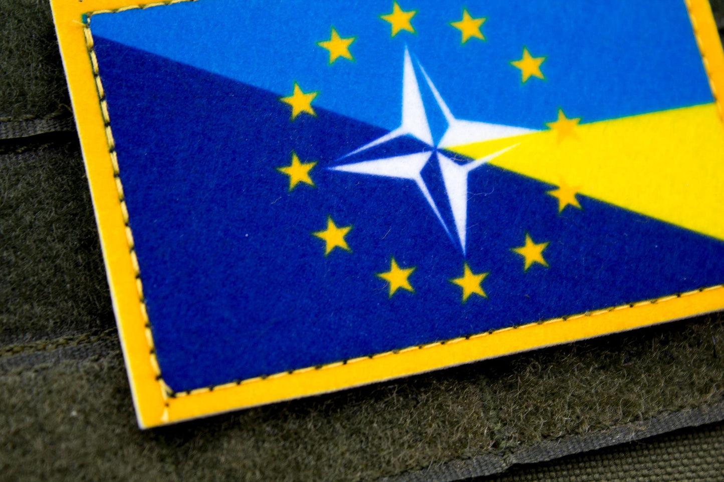 NATO and Ukraine flag hook and loop patch