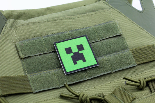 Creeper video game morale hook and loop patch