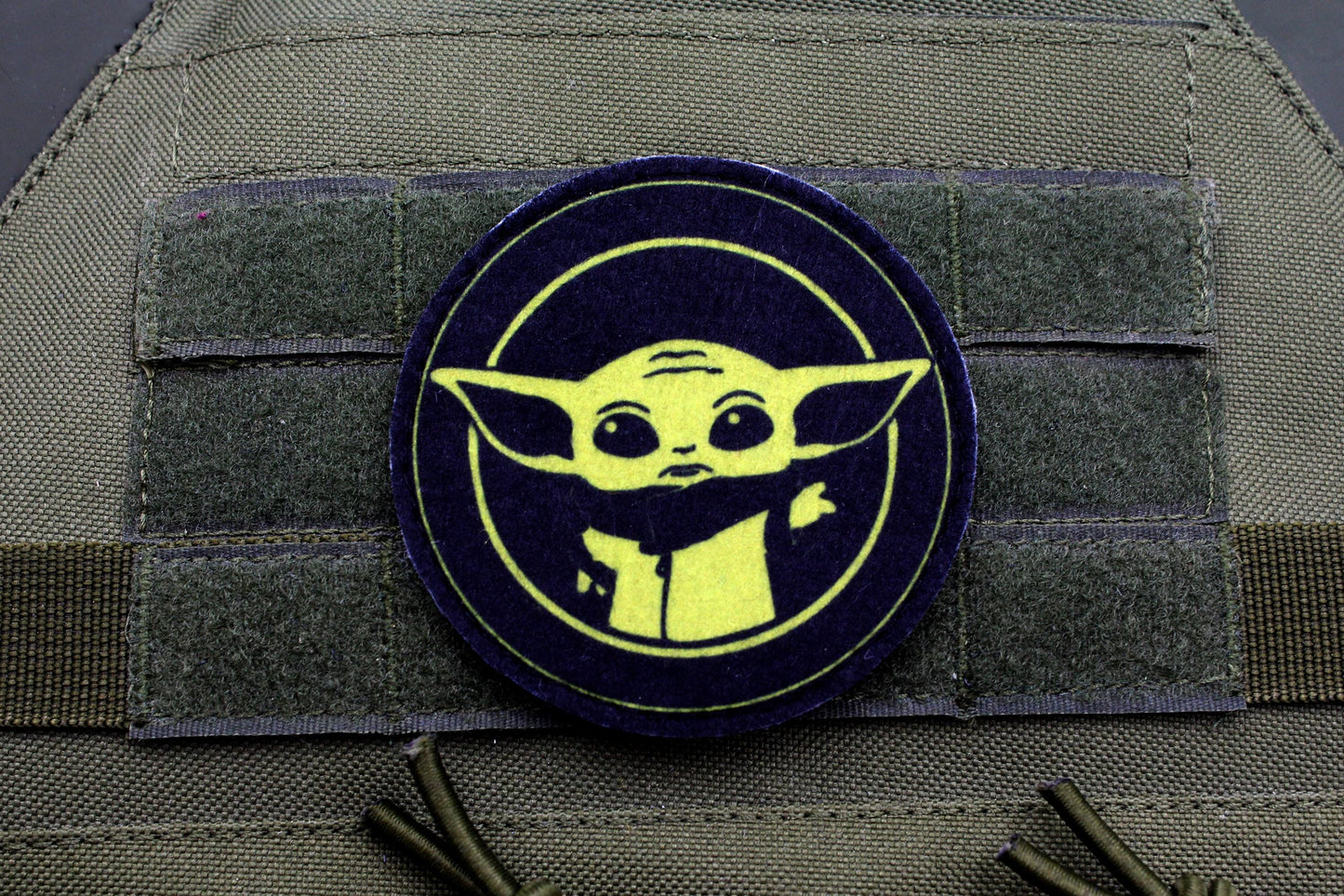 Grogu Baby Yoda hook and loop morale patch Mandalorian Parody Fan Art