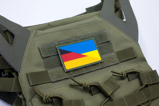 German and Ukraine Flag hook and loop patch deutschland flagge