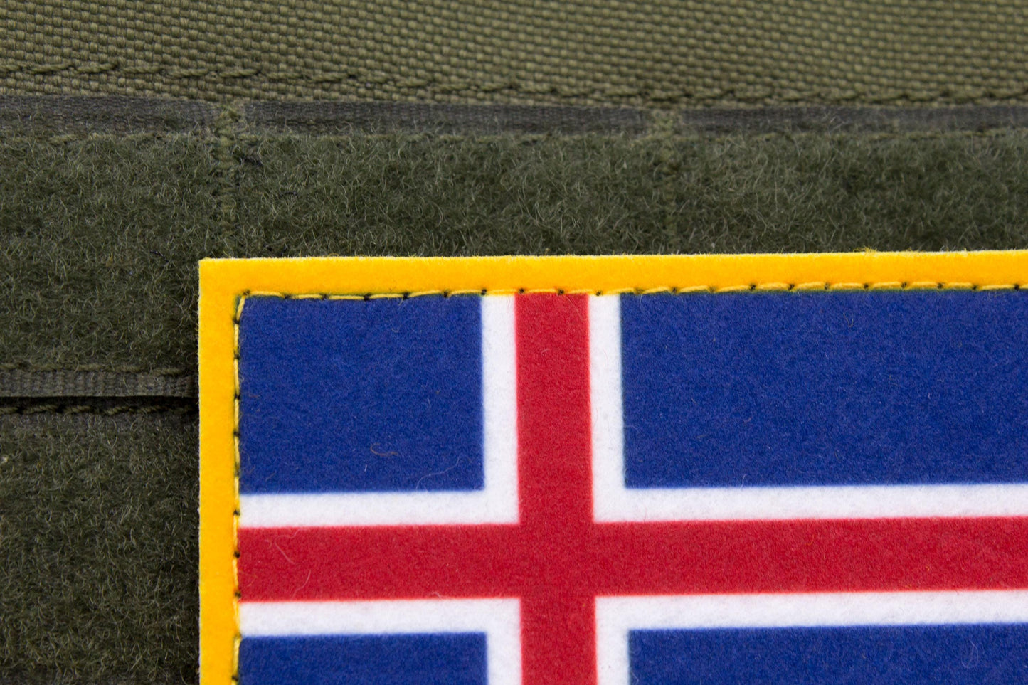 Iceland flag hook and loop patch Fáni Íslands