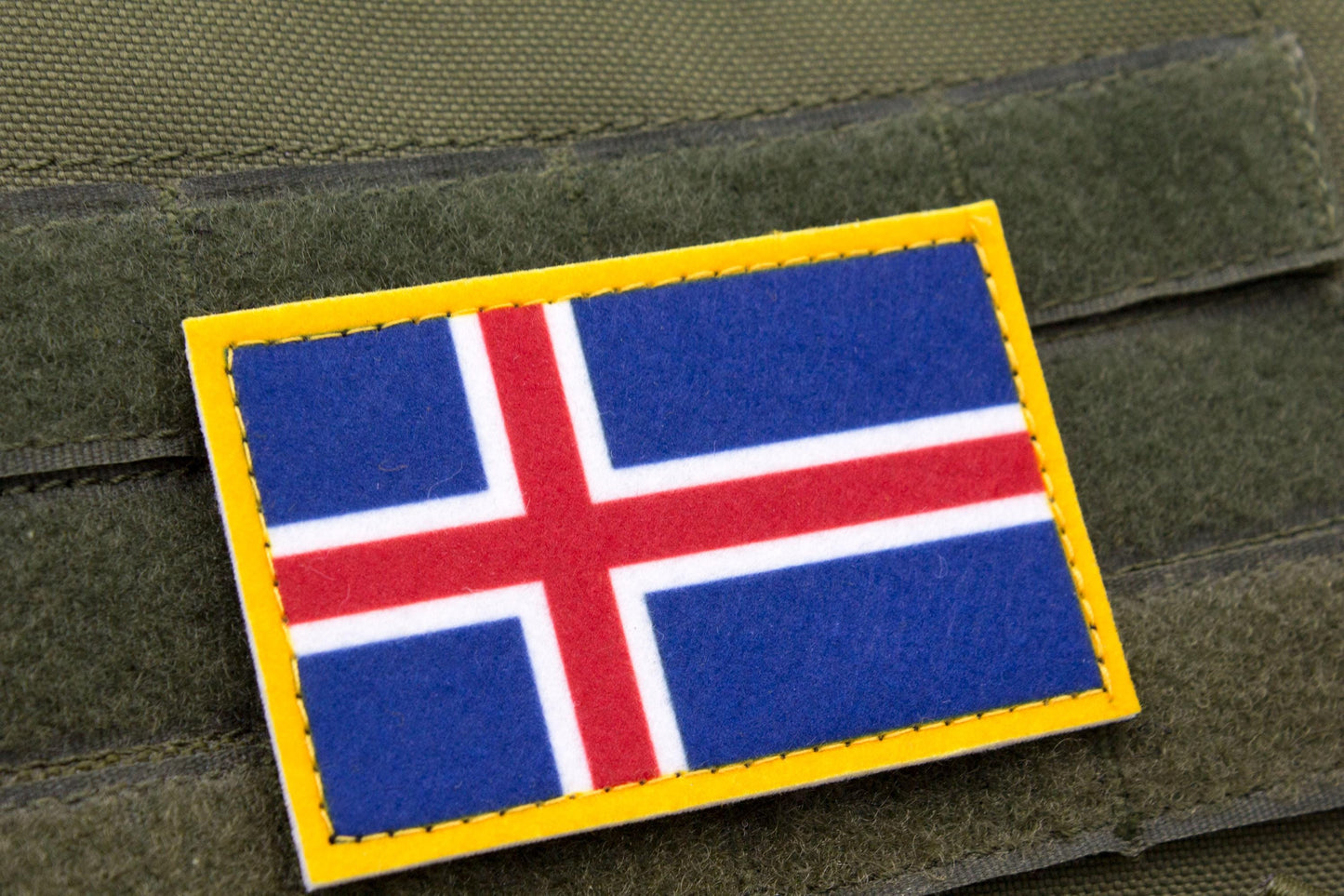Iceland flag hook and loop patch Fáni Íslands