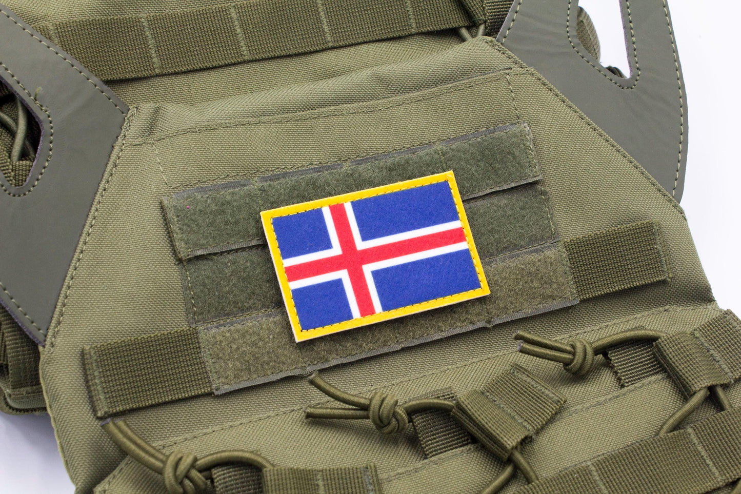 Iceland flag hook and loop patch Fáni Íslands