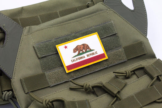 California flag patriotic hook and loop patch