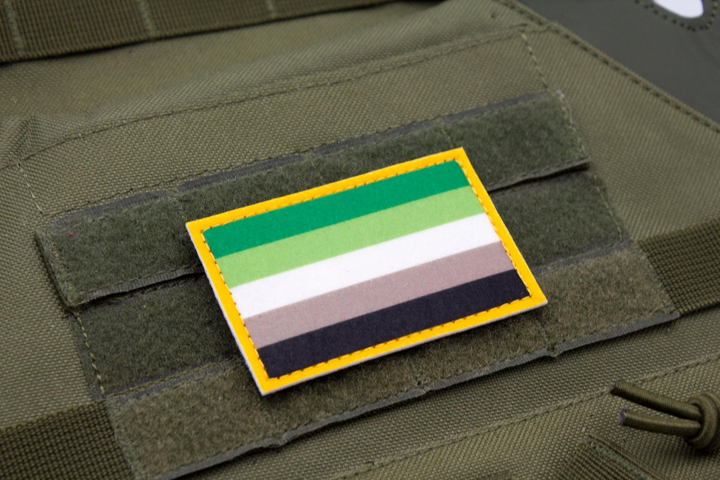 Aromantic LGBTQ flag hook and loop patch