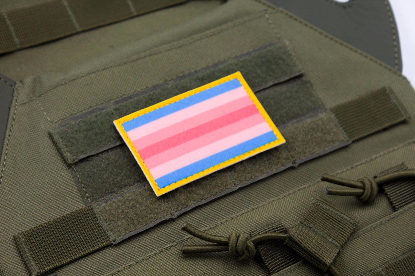 Trans woman LGBTQ flag hook and loop patch