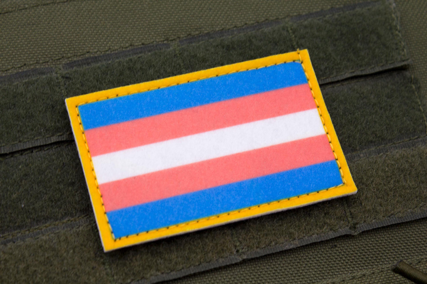 Transgender LGBTQ flag hook and loop patch