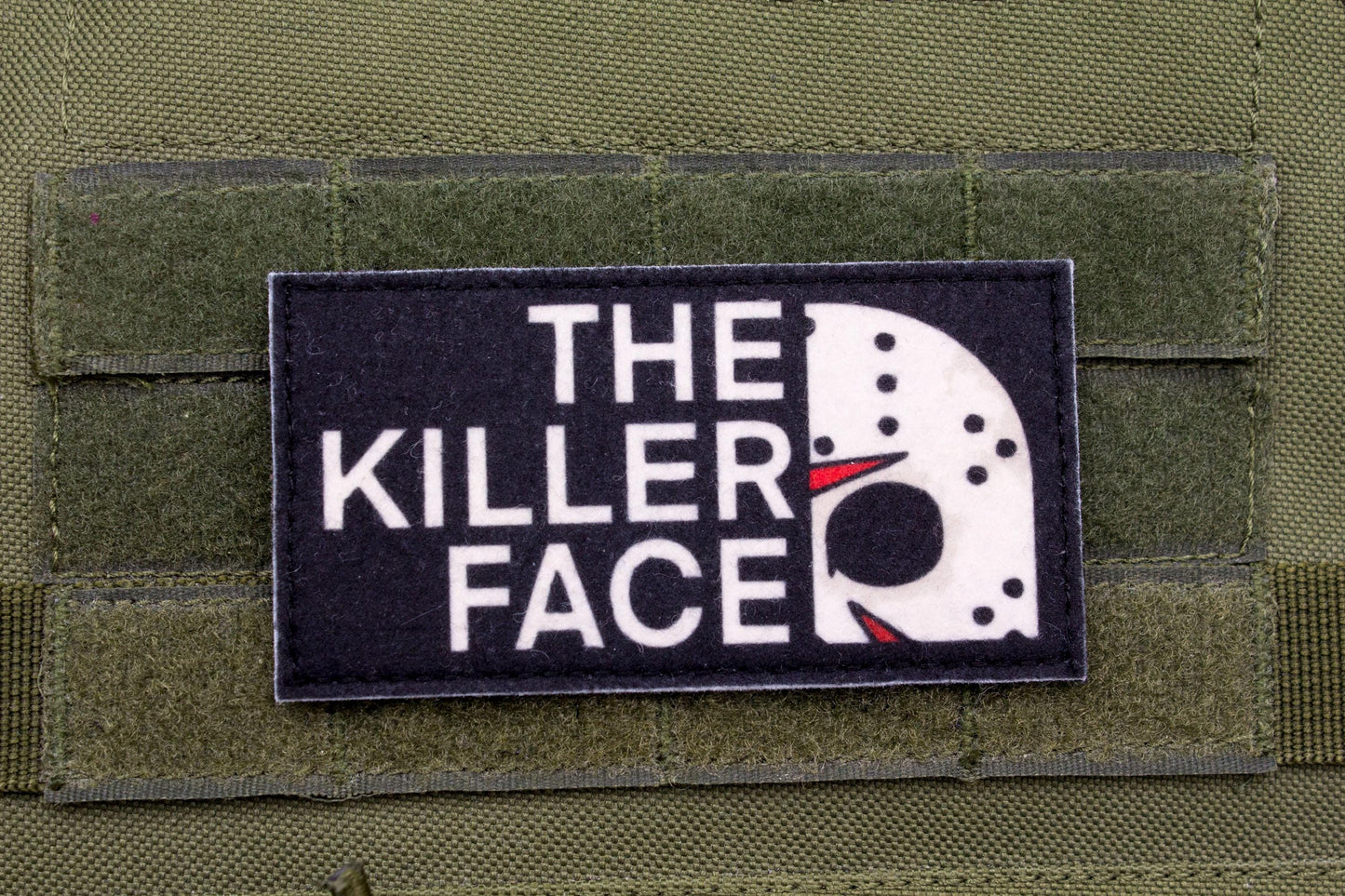 The Killer Face hook and loop morale patch North Face Parody