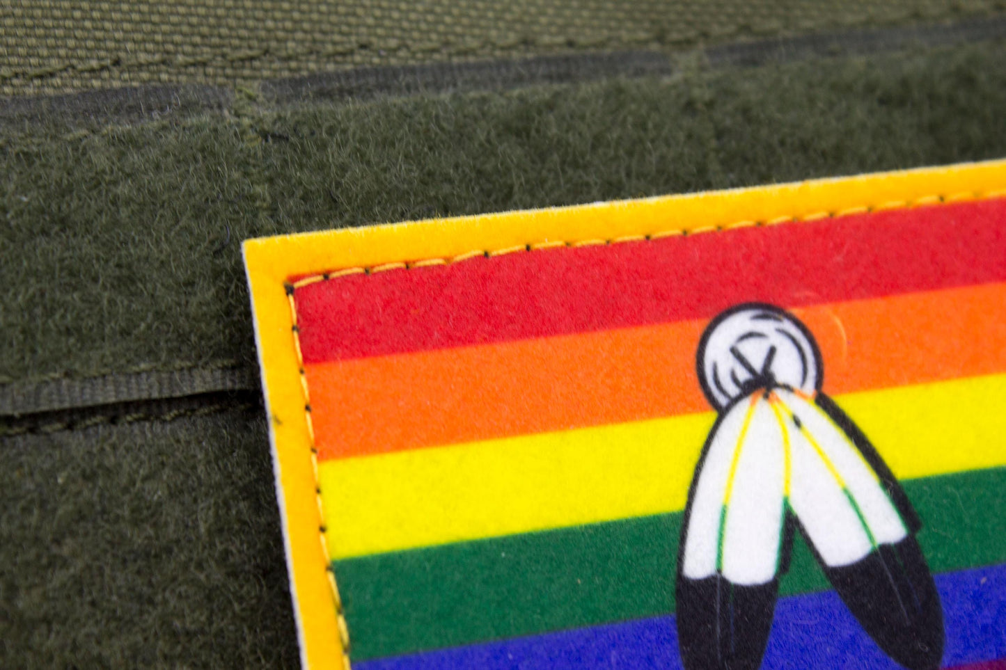 Two spirit LGBTQ flag hook and loop patch