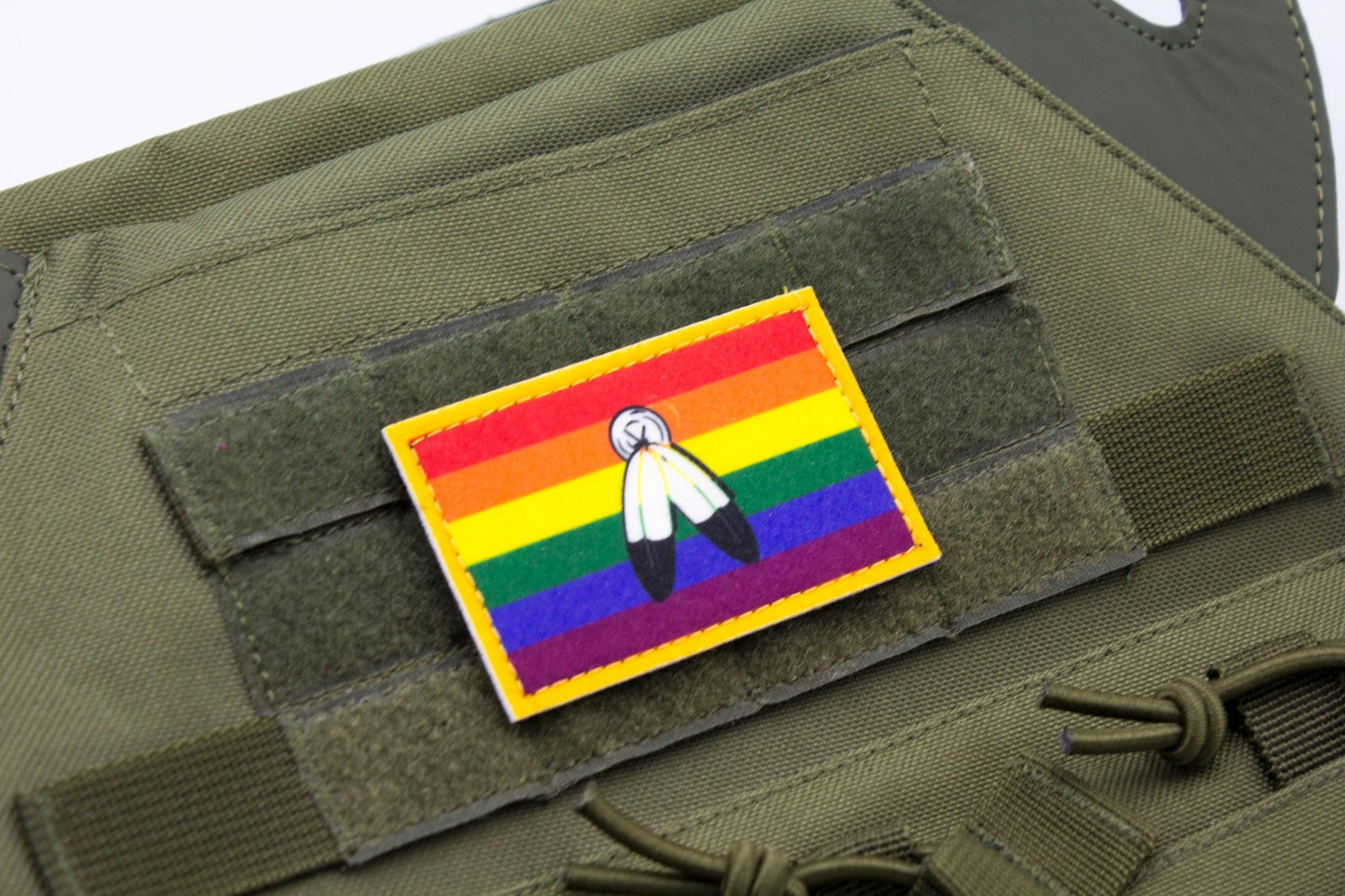 Two spirit LGBTQ flag hook and loop patch