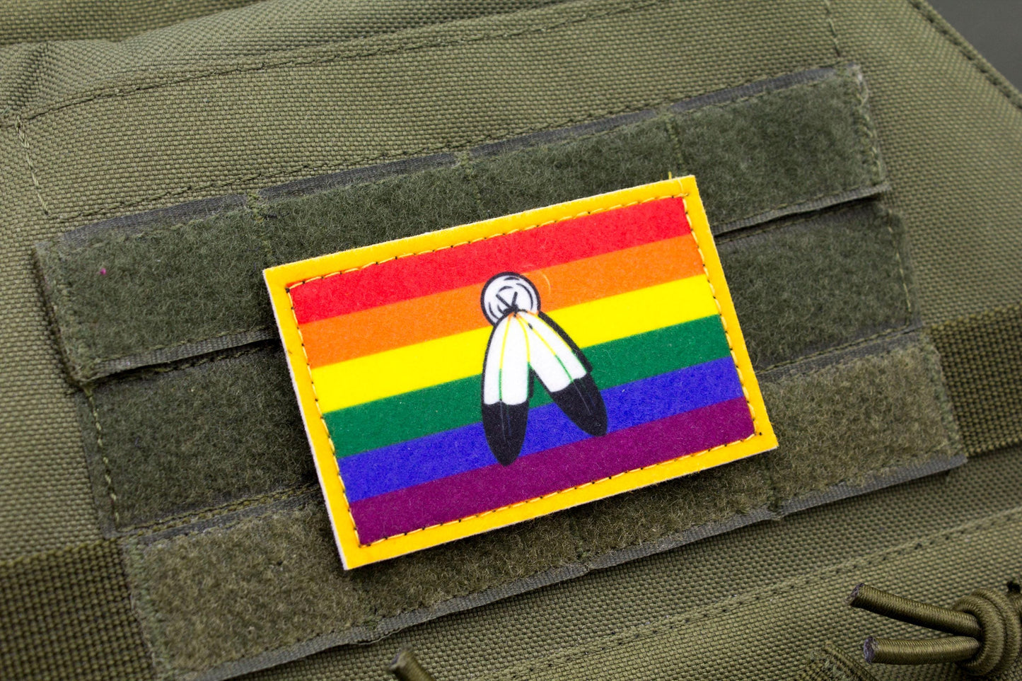 Two spirit LGBTQ flag hook and loop patch