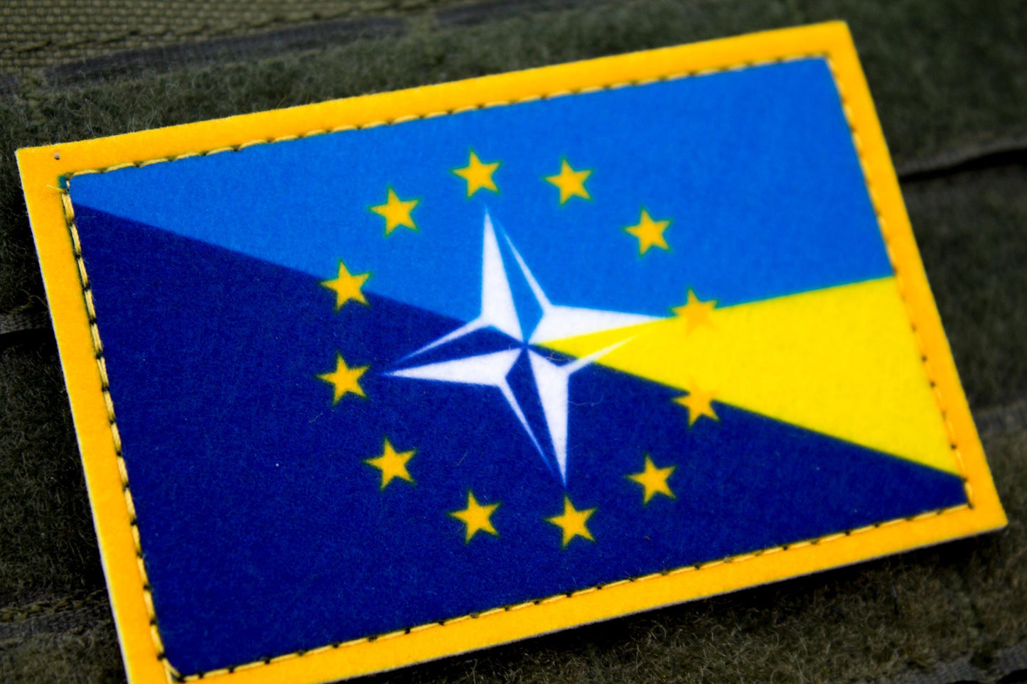 NATO and Ukraine flag hook and loop patch