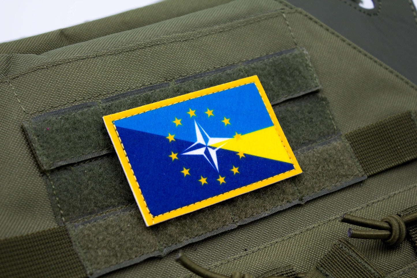NATO and Ukraine flag hook and loop patch
