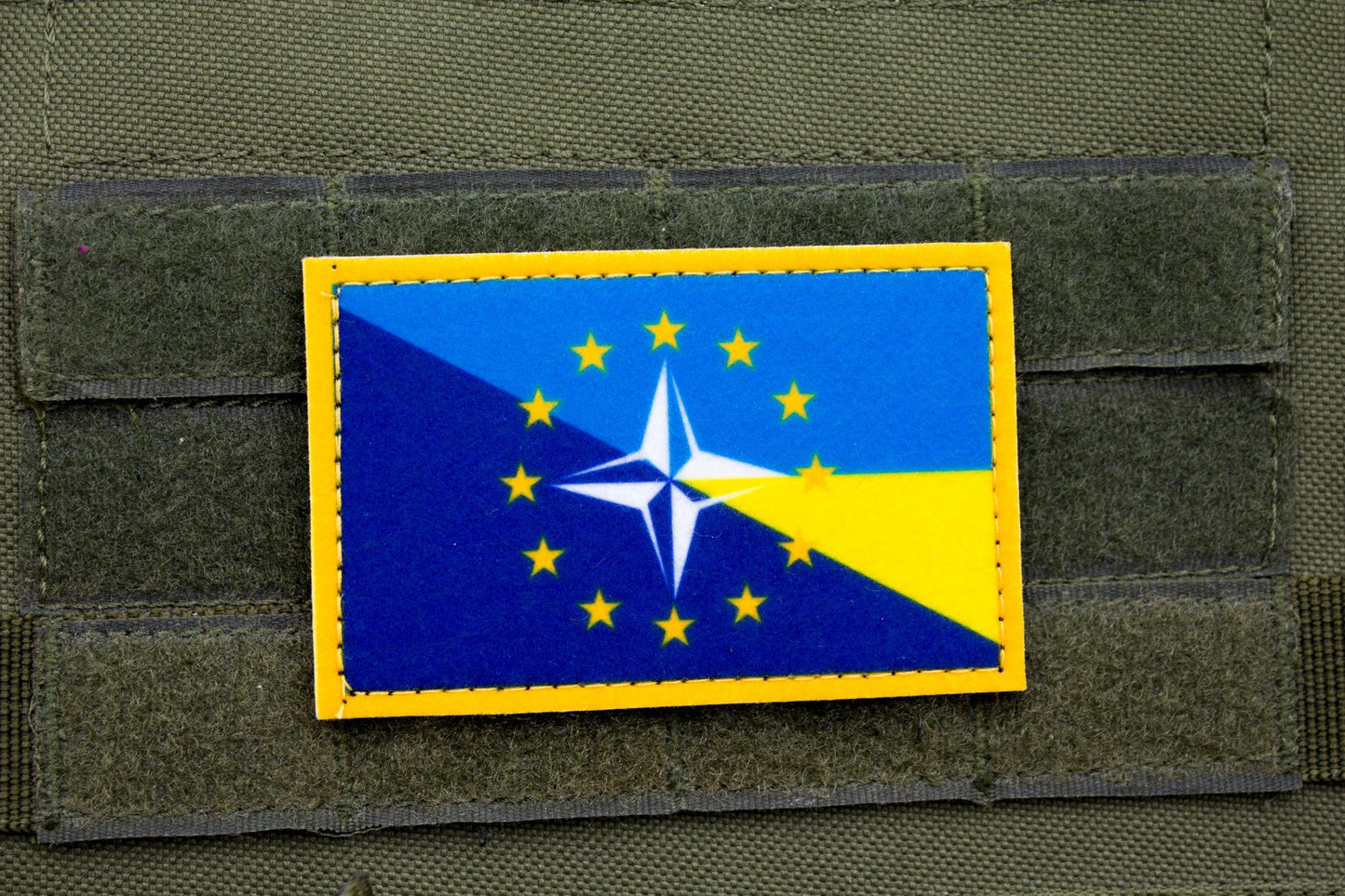 NATO and Ukraine flag hook and loop patch