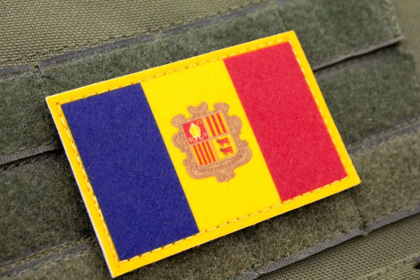 Andorra flag hook and loop patch Principat d’Andorra