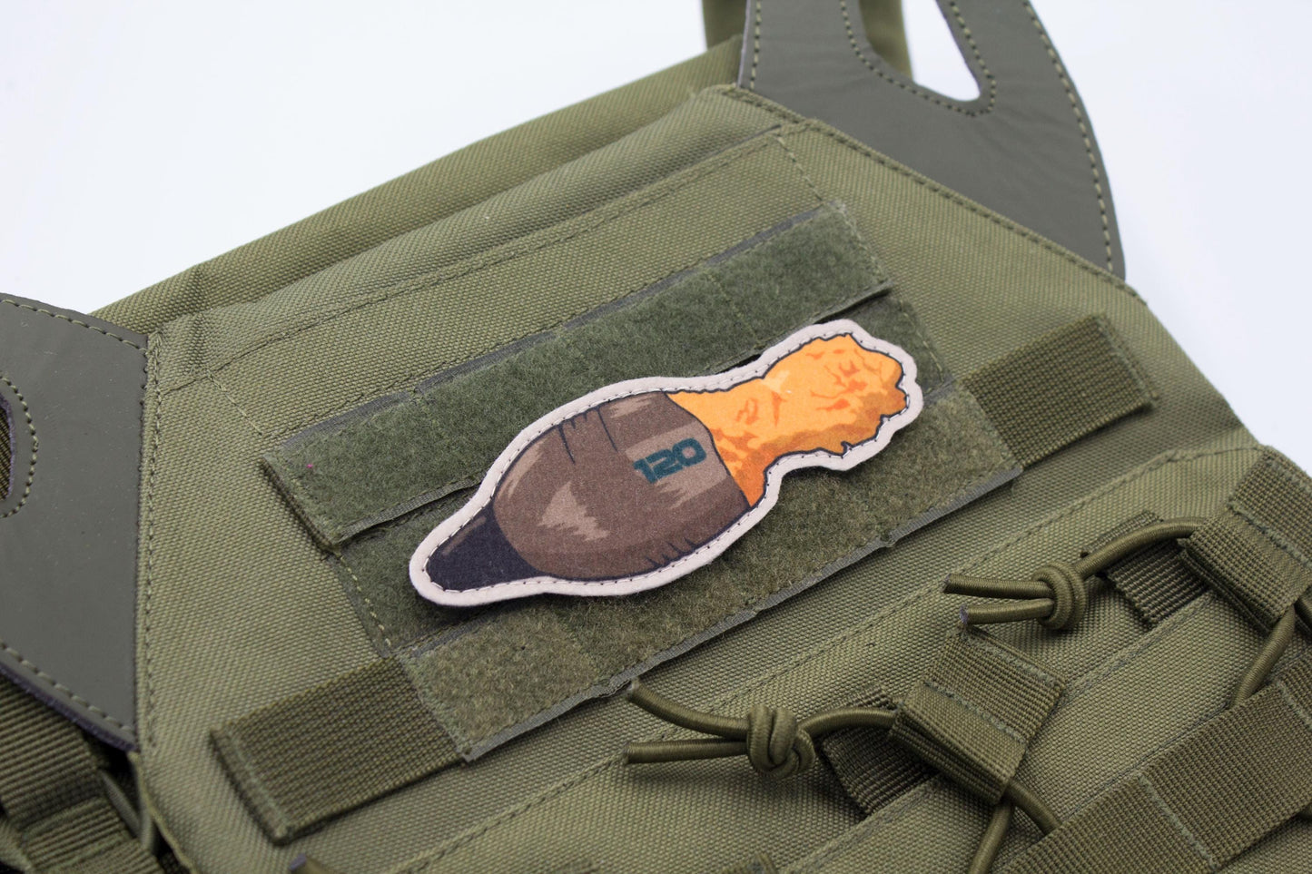 Mortar mine hook and loop morale patch