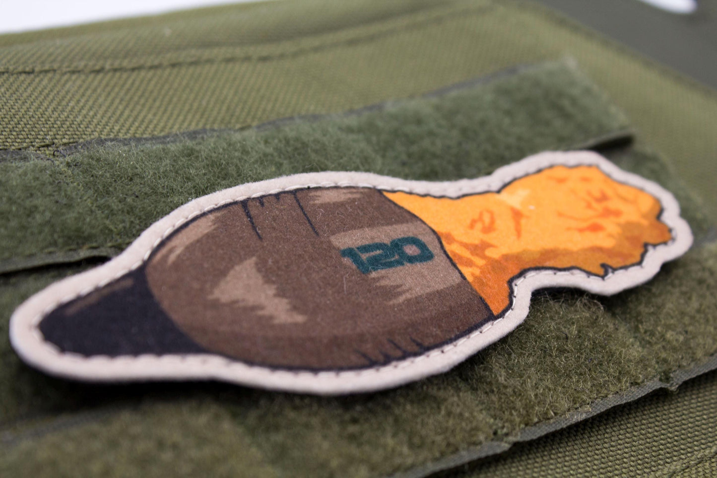 Mortar mine hook and loop morale patch