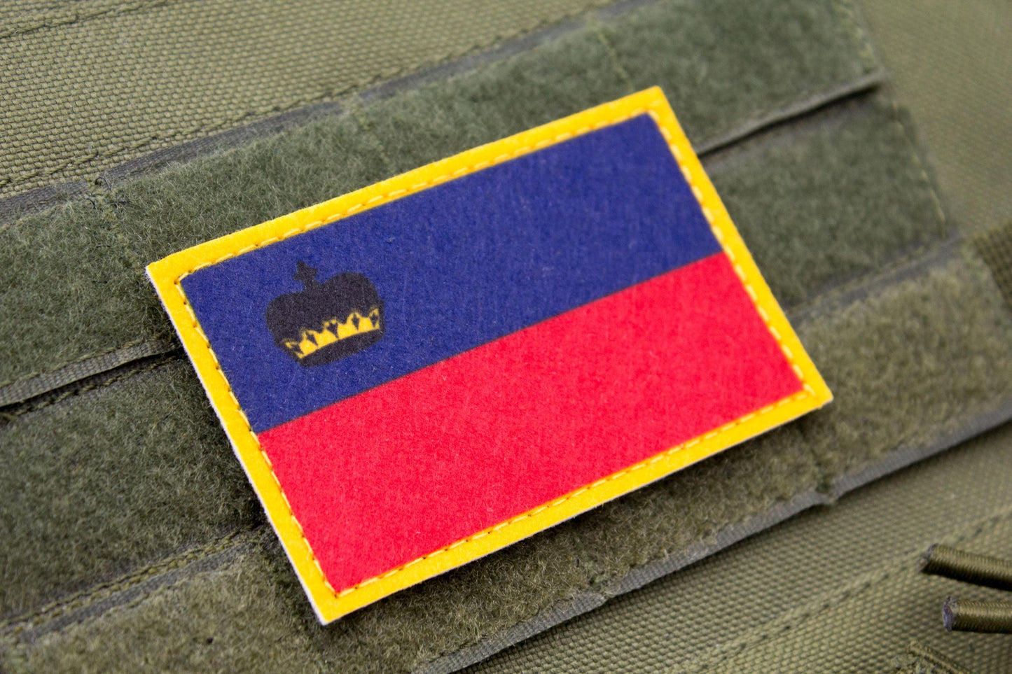 Liechtenstein flag hook and loop patch Liechtensteiner Flagge