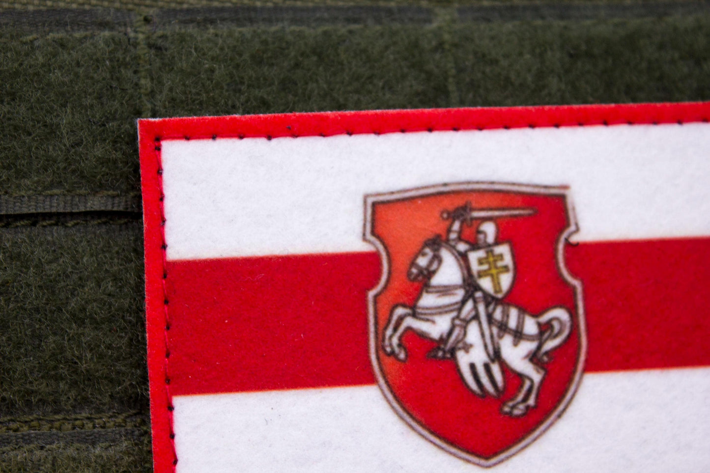 Belarus flag hook and loop patch Pahonia Coat of Arms