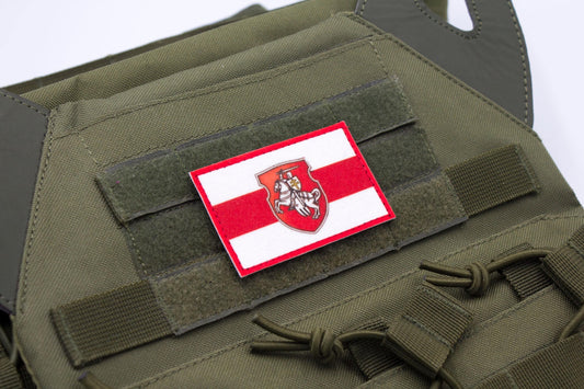 Belarus flag hook and loop patch Pahonia Coat of Arms
