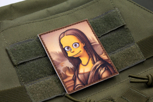 Lisa Simpson Mona Lisa hook and loop morale patch The Simpsons parody