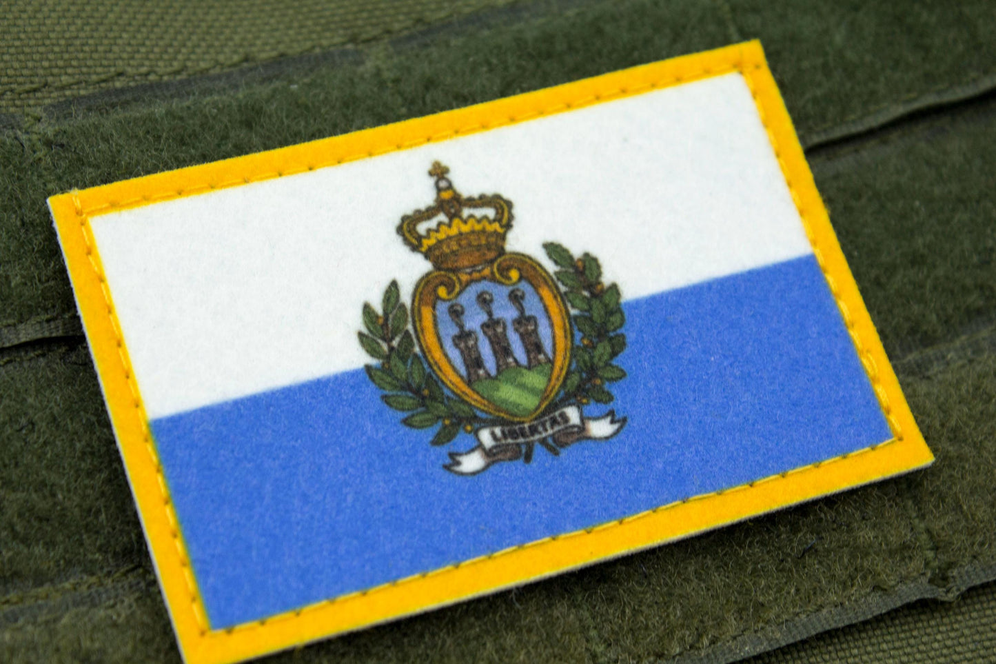 San Marino flag hook and loop patch Bandiera di San Marino