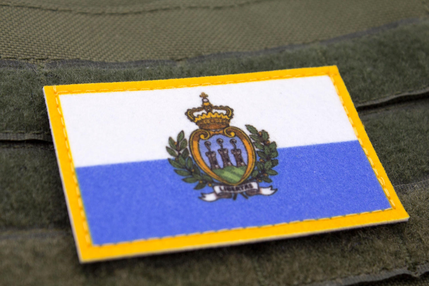 San Marino flag hook and loop patch Bandiera di San Marino