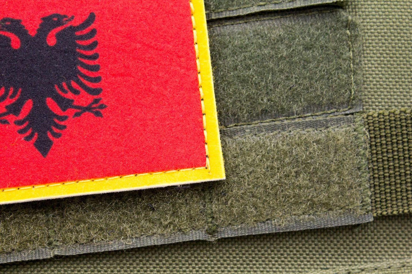 Albania flag hook and loop patch Flamuri i Shqipërisë