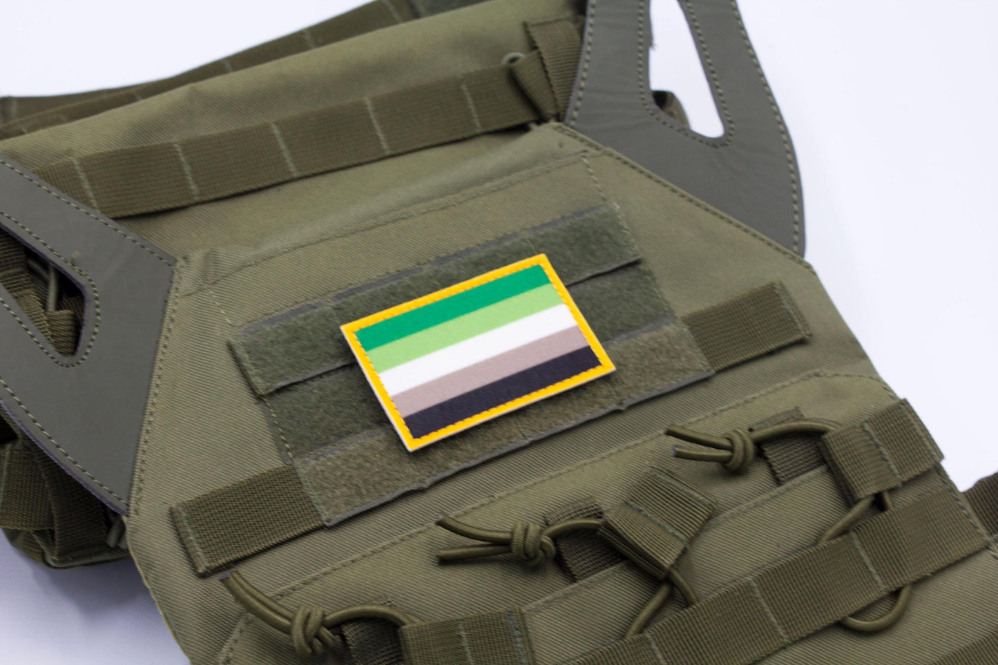 Aromantic LGBTQ flag hook and loop patch