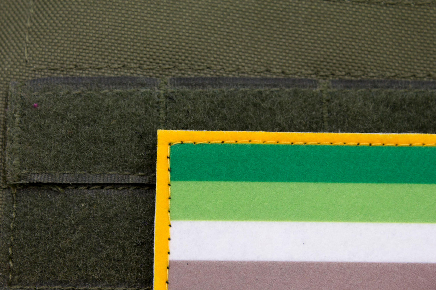 Aromantic LGBTQ flag hook and loop patch