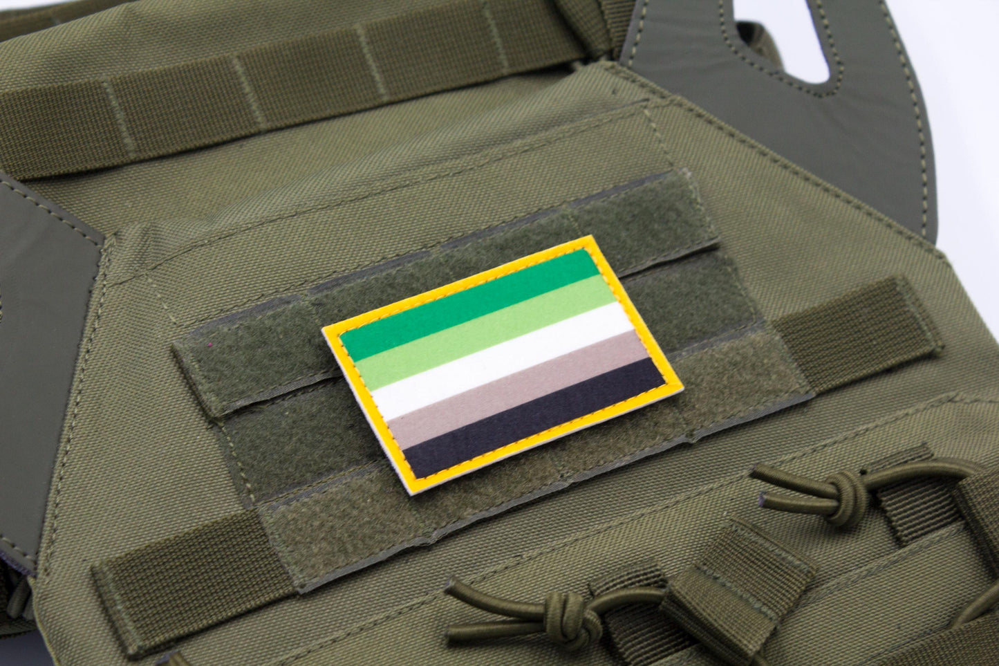 Aromantic LGBTQ flag hook and loop patch