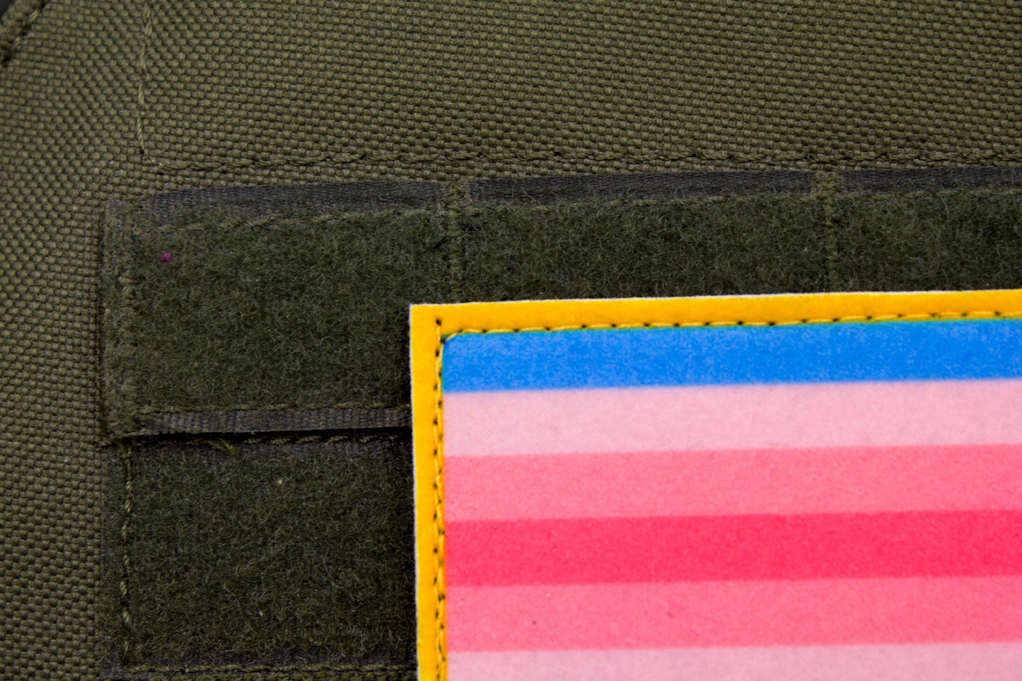 Trans woman LGBTQ flag hook and loop patch
