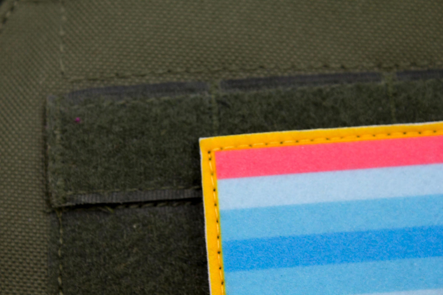 Trans man LGBTQ flag hook and loop patch
