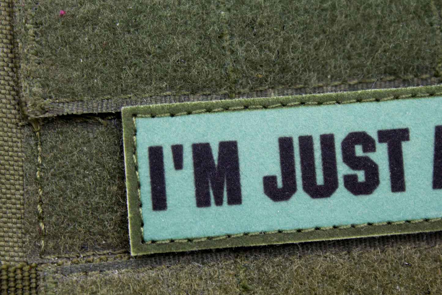Chill Guy meme blue stripe hook and loop morale patch