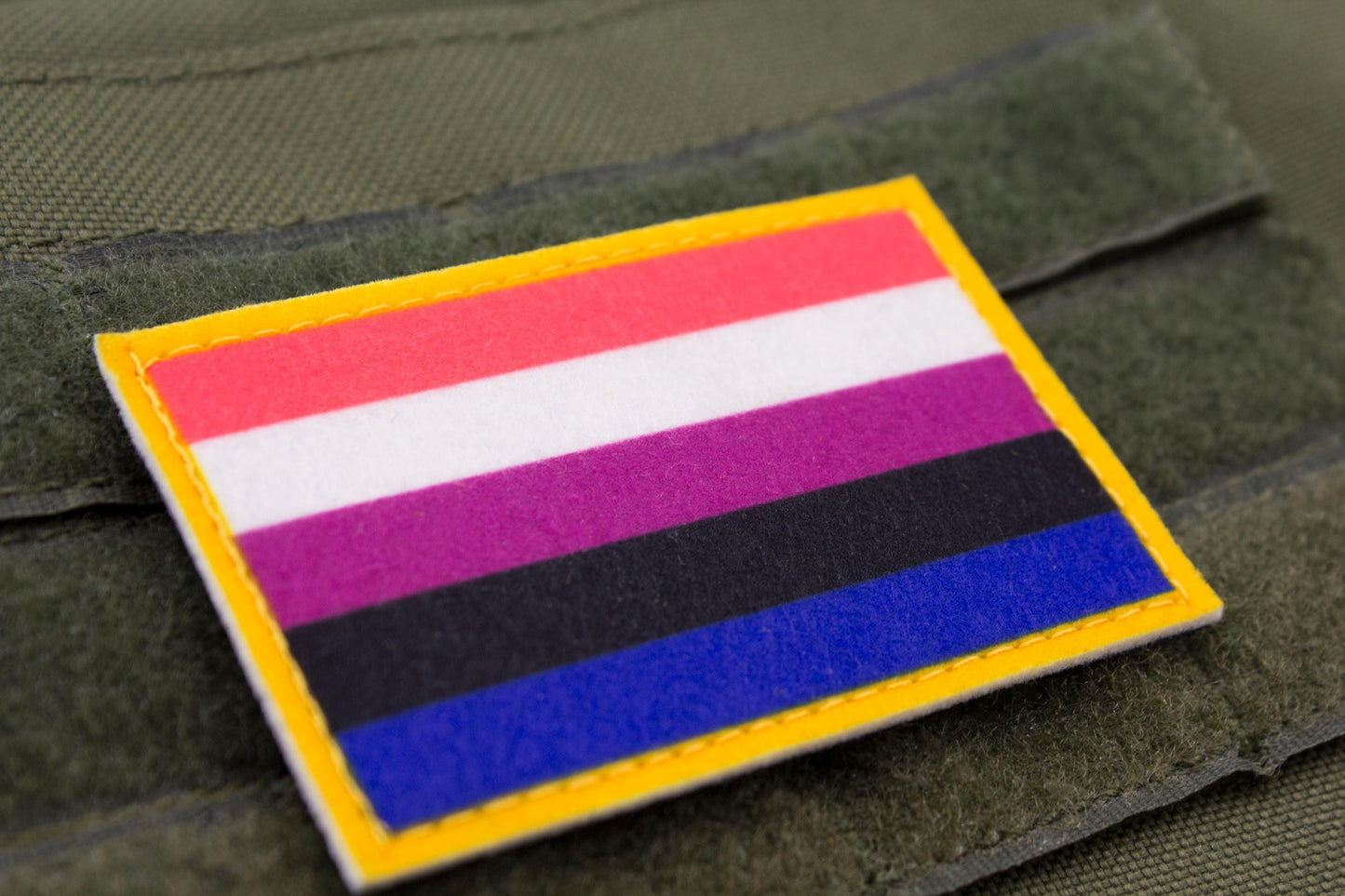Gender fluidity LGBTQ flag hook and loop patch